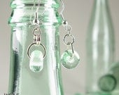 Recycled Glass Bottle Boho Drop Earrings Beach Jewelry