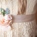 Bridal Sash, Peach dress sash, peach flower sash, wedding dress sash