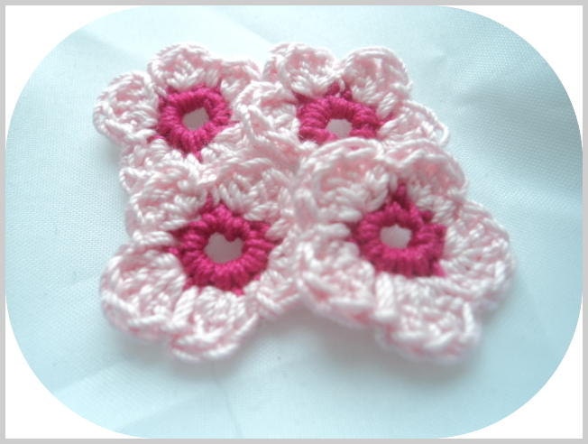 Petite Cherry Blossom crochet flowers