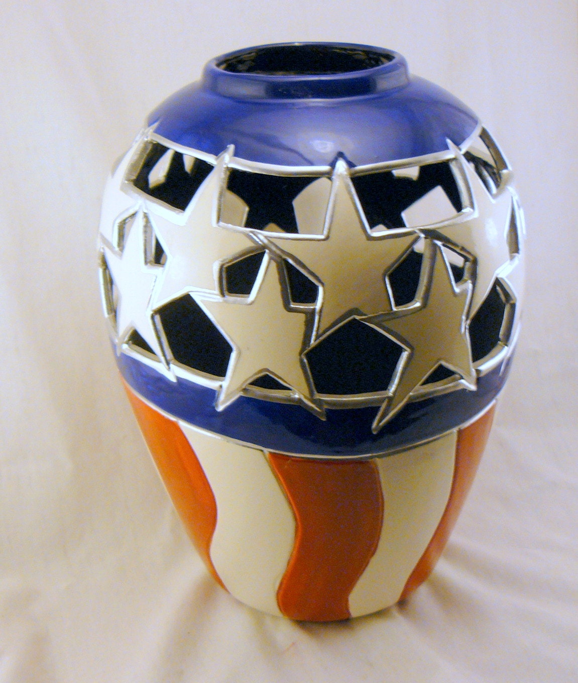 Americana Patriotic Ceramic Vase