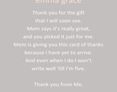 Baby Shower Thank You Card - You Print - 4x6 or 5x7
