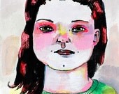 Bernadette girl portrait (original painting on paper)