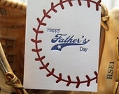 Letterpress Baseball Father's Day Card