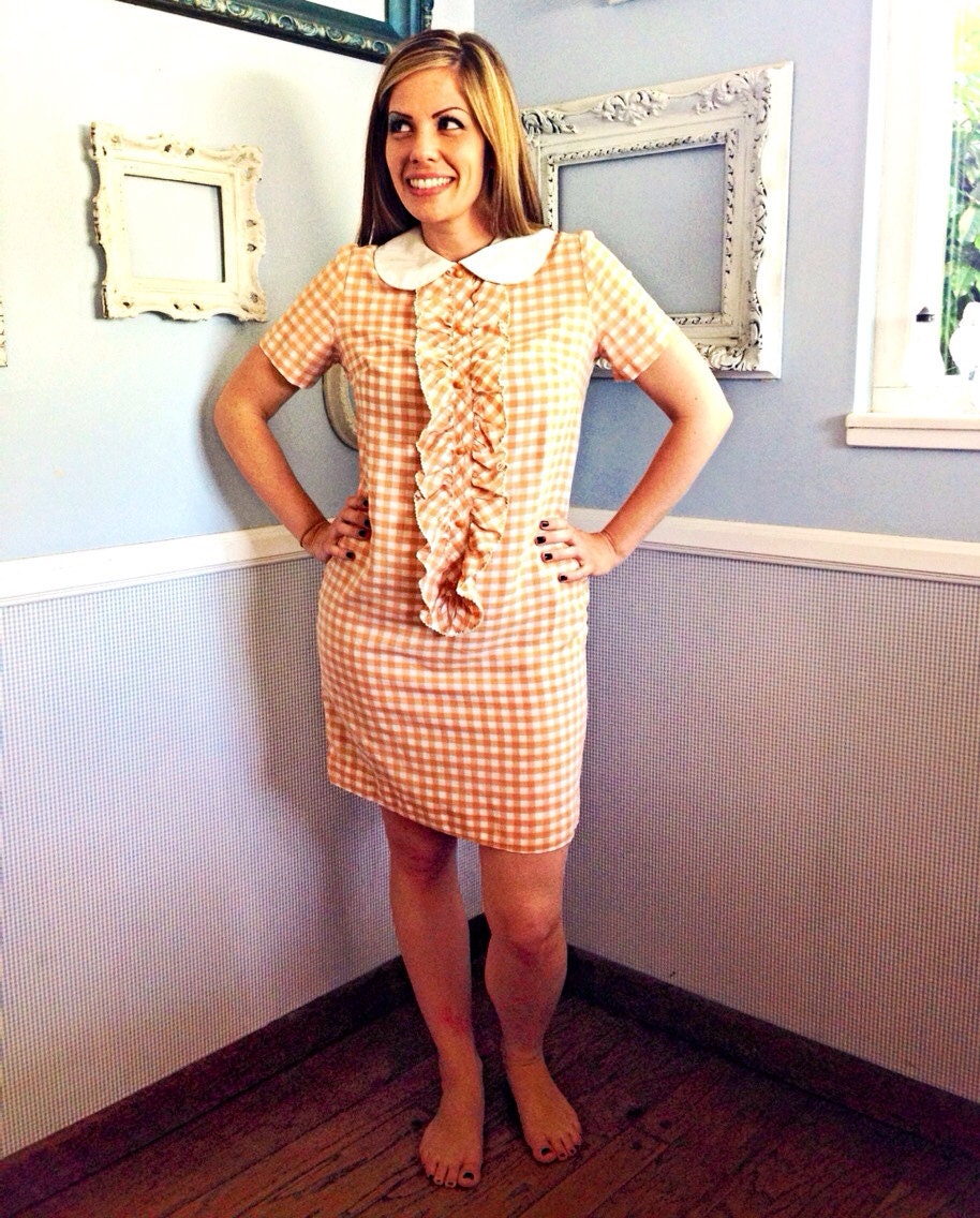 60s Dress // Mod Peter Pan Collar // Size Medium