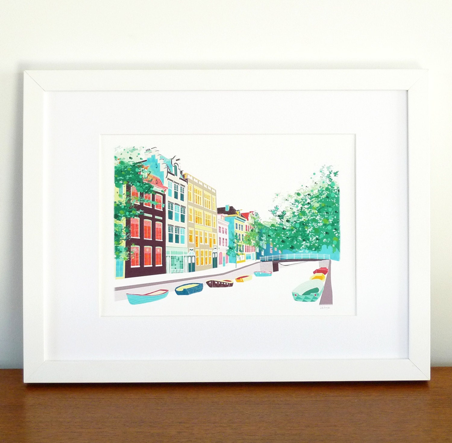 Amsterdam Bloemgracht- A4 cityscape Print