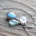 Aquamarine, Labradorite and Moonstone Necklace on Sterling Silver - Poseidon - March Birthstone Jewelry Mythology Collection