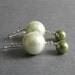 Ivory and Sage Green Glass Pearl Earrings / Pearl Drop Earrings / Sterling Silver Dangle Earrings - Classic No. 33