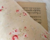 Shabby Chic Brocante Pillow with pretty Pink Roses and Ruffles