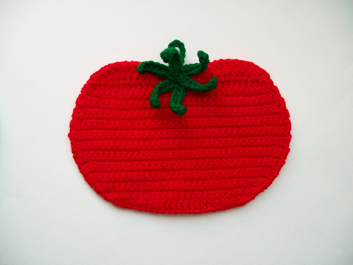 Crochet Tomato Vegetable Red Pot Holder Hot Pad potholder handmade kitchen housewarming gift