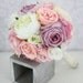 Silk Bride Bouquet Peony Pink Cream Purple Rhinestones Pearls Shabby Chic Wedding Decor