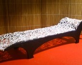 Modern original furniture, entangled white and black lounge chair, 1/12 miniature for dollhouses