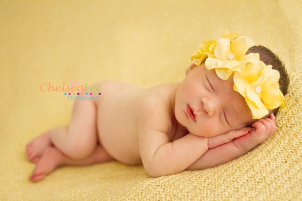 Baby headband - infant headband - newborn headband - flower headband - hydrangea headband - blue headband