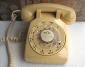 Vintage Bell Rotary Telephone Beige Neutral Retro Decor Western Electric