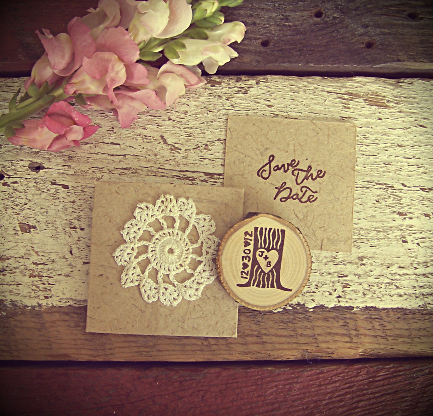 Custom Wedding Favor Tree Stump  Wood Magnets