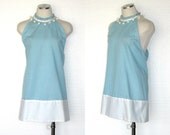 Vintage 60s Halter Apron / Lois Noyes Apron / Gingham Apron / Blue Apron / 60s Apron / 1960s Apron / Sixties Apron / One Size Fits All