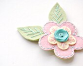 Pink and Yellow Blossom Hair Clip