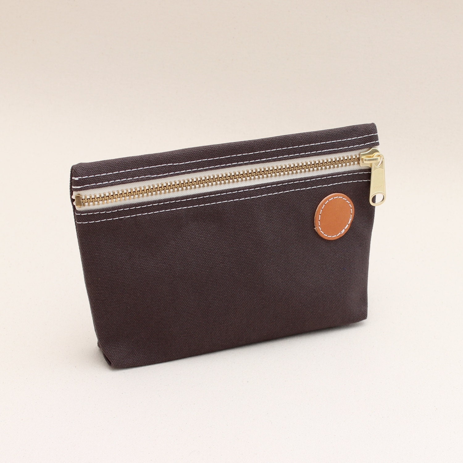 Smoke / Grey Accessory Bag in 18oz canvas (with Monogram option) - Toiletry / Travel