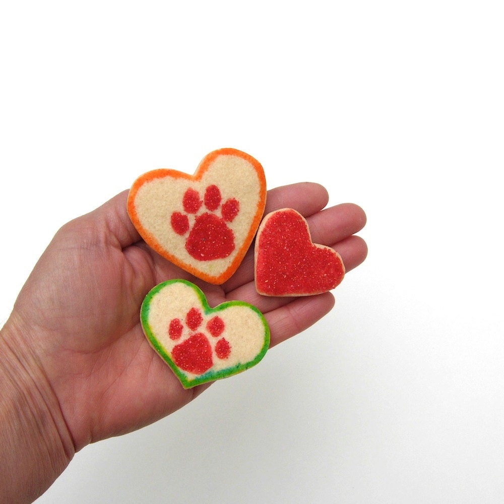 Two Dozen Heart Paw Sugar Cookies Baked Goods