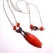 Red Adventurine Marquise Briolette Pendant in Silver