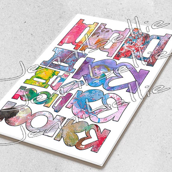 Artful Page Tabs (w Label) Digital Collage Sheet