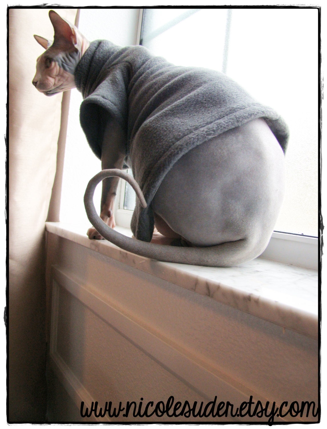 Fleece Sphynx Turtleneck Sweater Custom Sizes and Colors Available