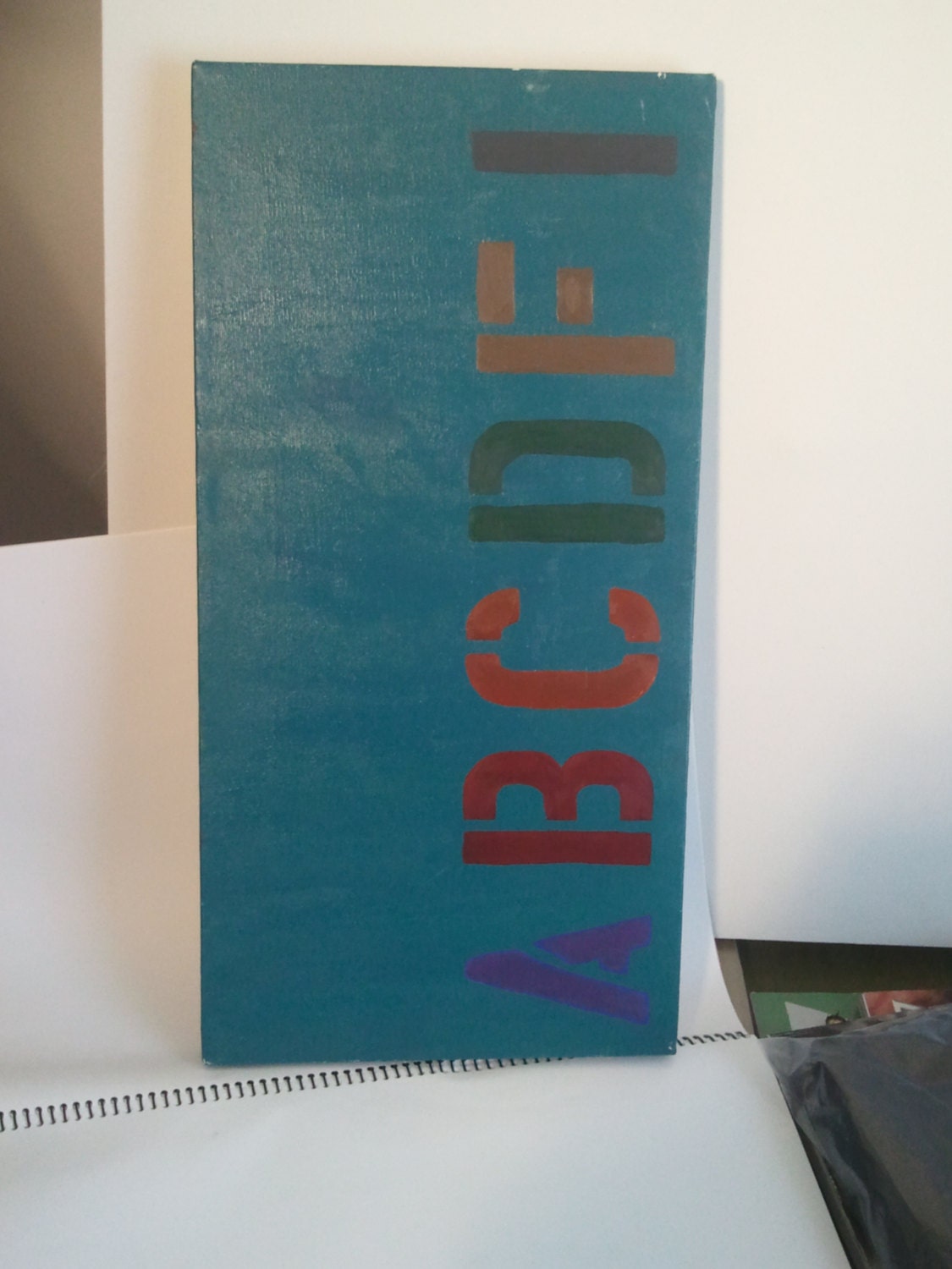 original painting art wall hanging picture acrylic alphabet canvas 80s 90s