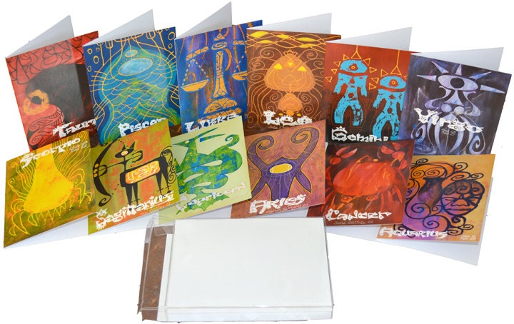 Mike Hoffman Astrology Horoscope 12 ZODIAC GREETING CARDS