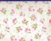 Japanese, ATSUKO MATSUYAMA, 30's Collection, Strawberries & Cherries w/ Pin Dots in Pastel, 1/2 Yard