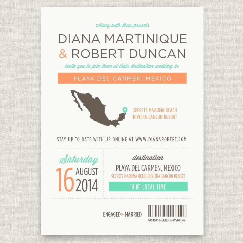 Locale - Modern destination wedding invitation with map