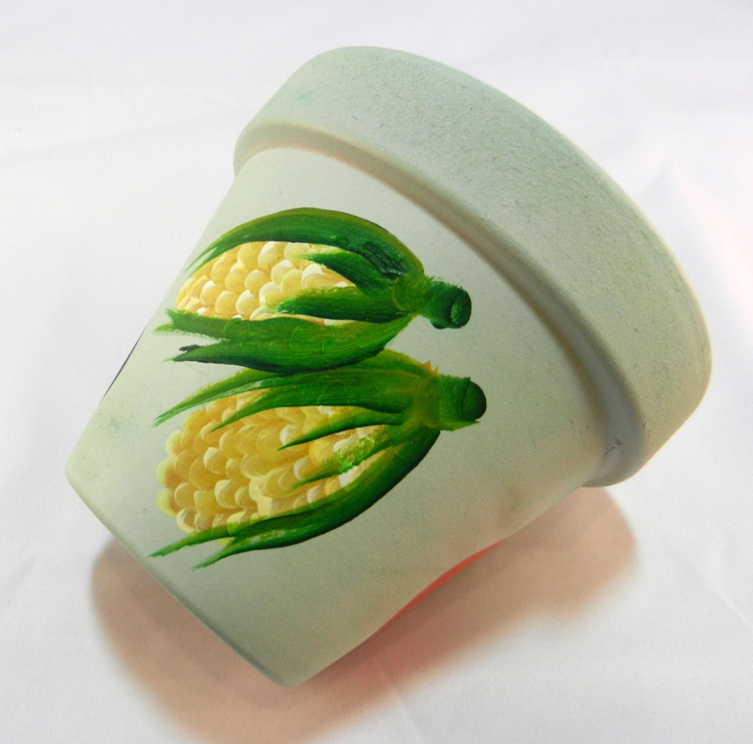 Handpainted Vegetables  Terra Cotta Clay Pot Planter