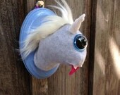 Magical Gray & Blue Cyclops Uniworm Head Mount