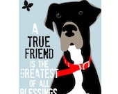 Great Dane Art Print Wall Decor True Friend Quote 8 x 10 Matted