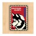 Siberian Husky Magnet Postage Stamp Art 2 x3