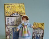 Pamela Patchwork miniature doll for 1/4" and/or 1" scales plus free dollhouse kit