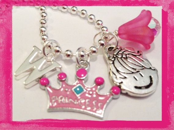 INITIAL NECKLACE - Personalized Charm Necklace for your Princess