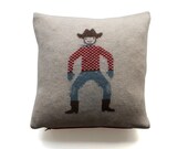 35cm Knitted Lambwool Big Cowboy cushion
