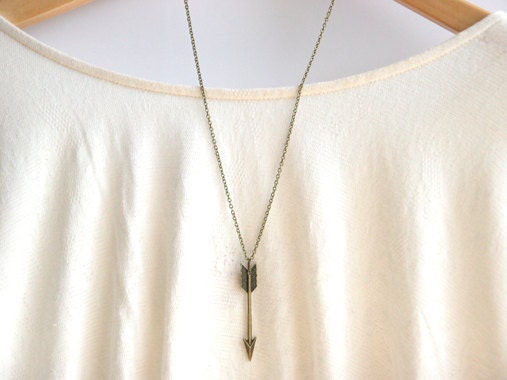 Chevron Arrow Necklace // Arrow Necklace // Hunger Games Necklace // Long Layering Necklace // Bridesmaid Gifts // Katniss necklace