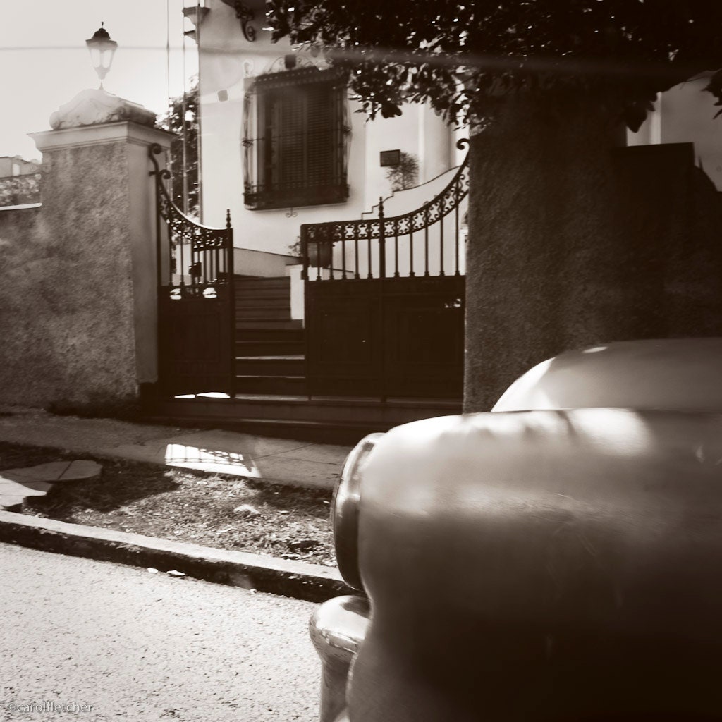 And time stopped - Havana, Cuba - Cuban Photography - 8x8 - Home Office Decor - Retro - old car - vintage - chocolate
