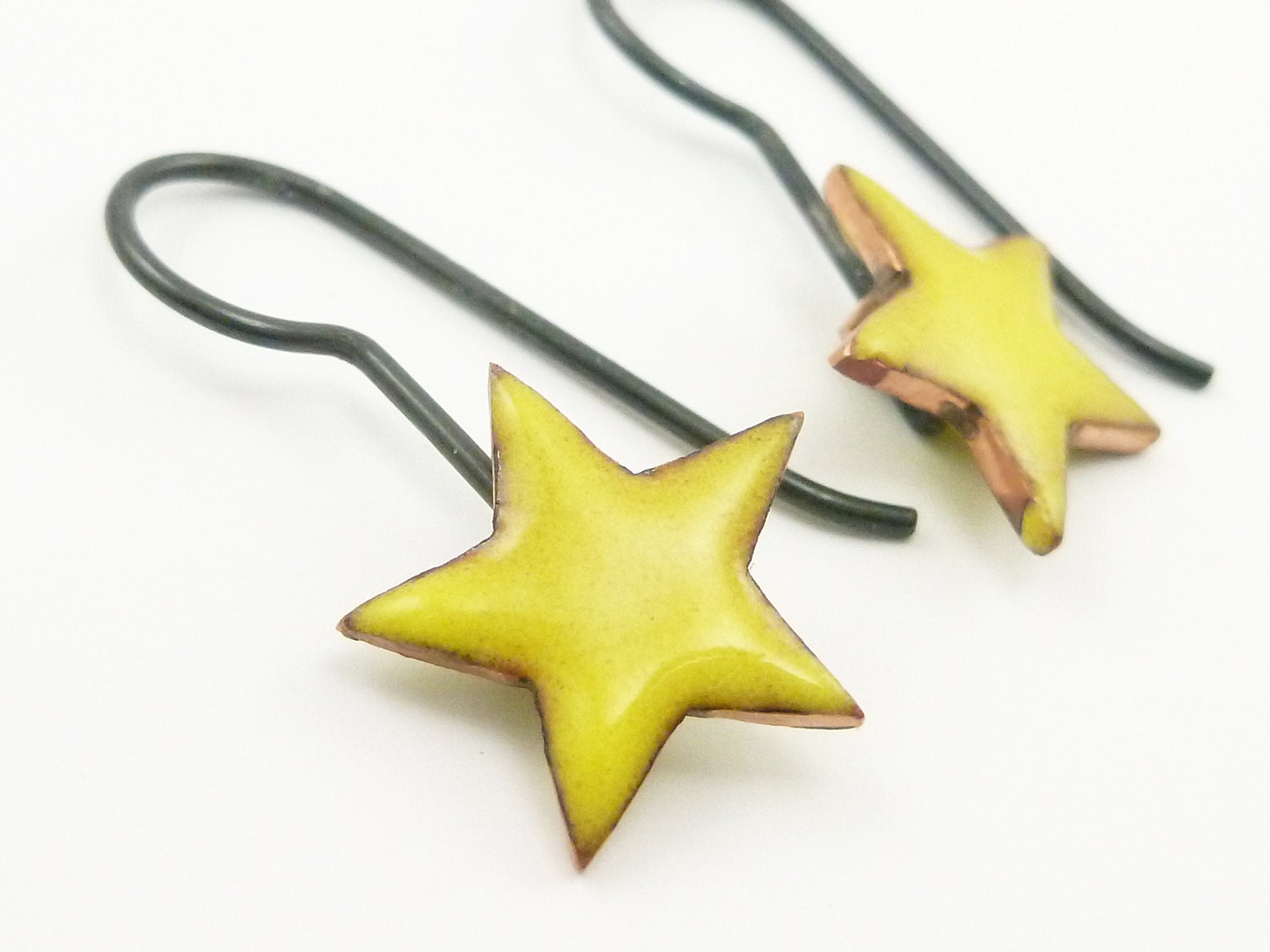 Enameled Star Earrings