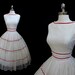Vintage 1950's 50's Ivory Chiffon Red Velvet Cocktail Party Wedding Dress L