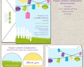 Paper Lantern Celebration Bridal Wedding Engagement Couples Shower Invitation Outdoor, Backyard, Summer, Patio, Garland Il_170x135