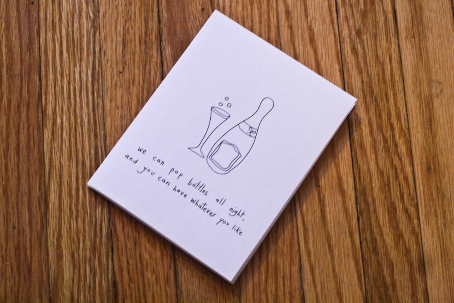Pop Bottles All Night - Handmade Card
