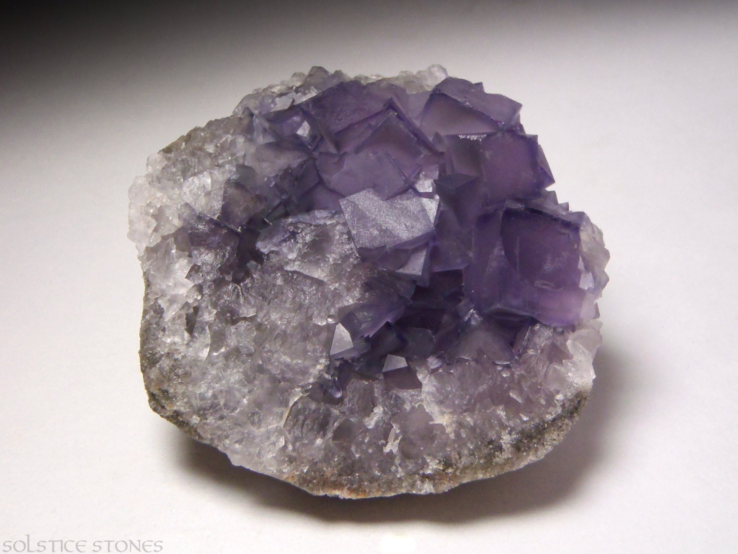 Sweet Purple Fluorite Cluster.  Lovely Palm Sized Piece. Third Eye Chakra Stone. Crystal Healing / Mineral Specimen.