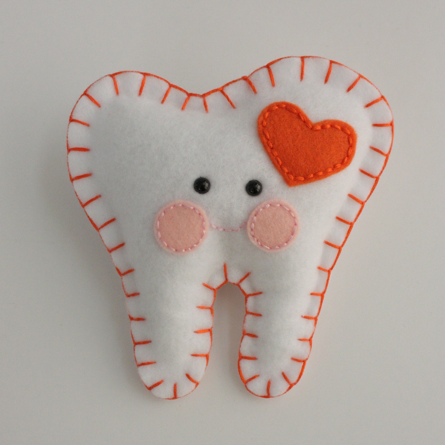 Tooth Fairy Pillow - Orange Heart