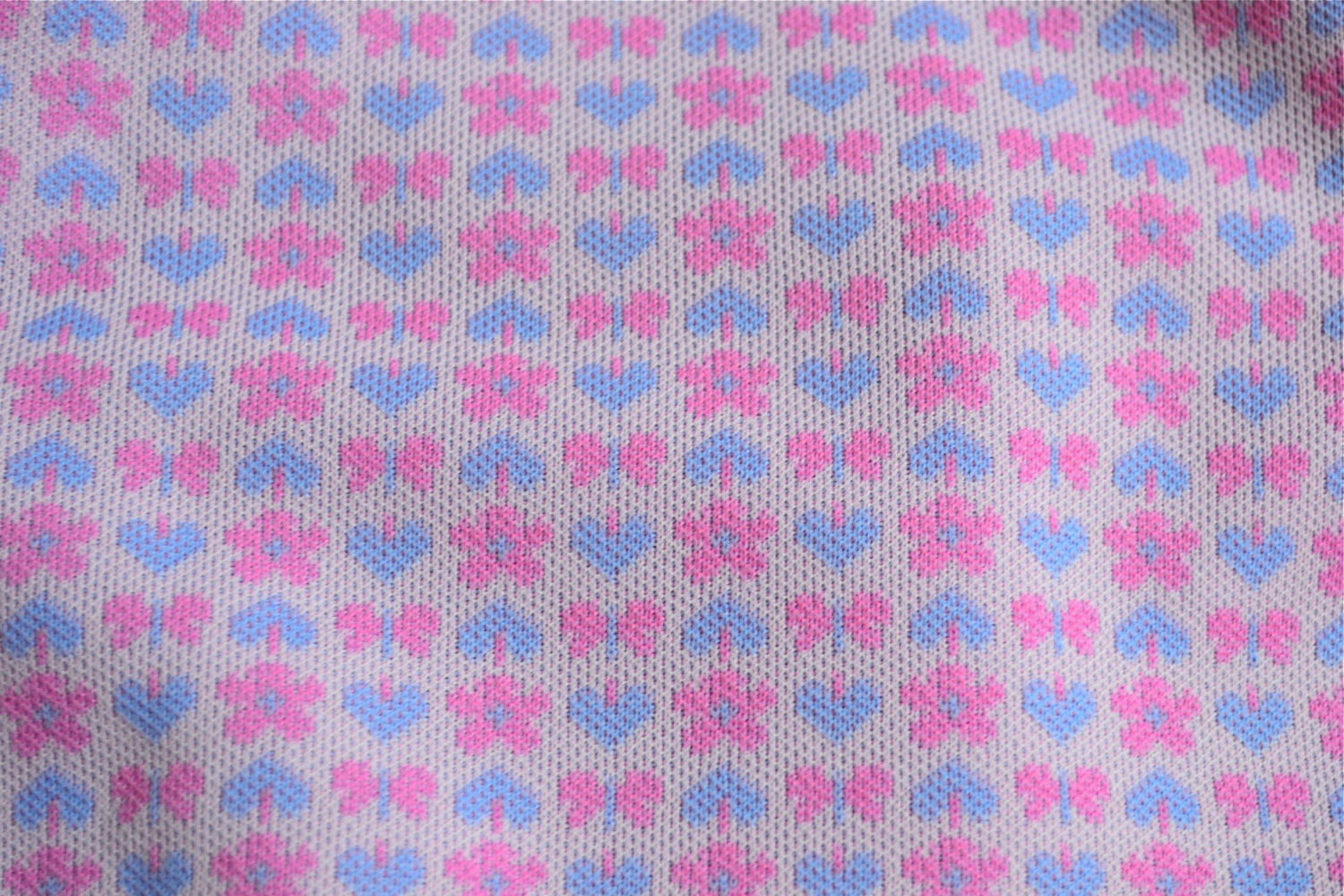 Vintage Fabric - Butterfly and Flower Print - Knit Polyester 60 x 37