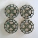 4 vintage faucet handles, large aluminum valve handles, no.12, green garden, instant collection, spigot handles, garden knobs, water knobs