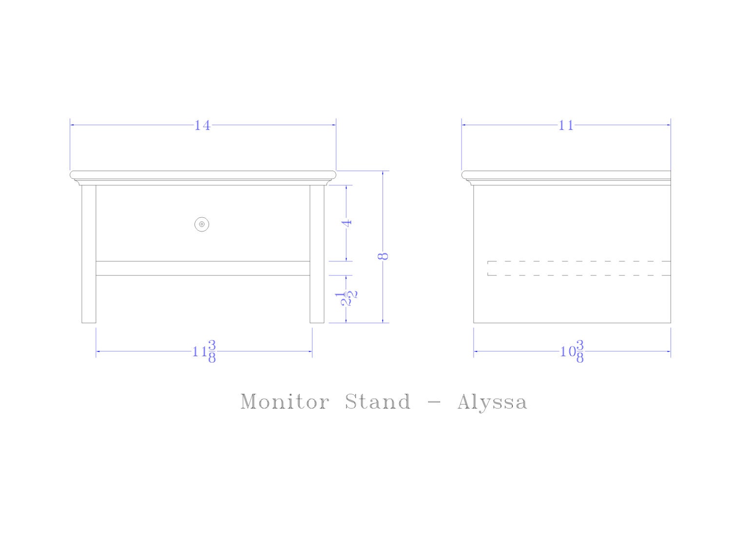 Custom Computer Monitor Stand and Desk Organizer with Drawer