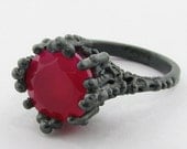 Princess Ring, Black and Hot Pink
