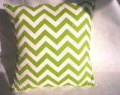 FREE SHIPPING pair of  20 x 20 inch Pillow Covers    Lime Green on White    Decorative Designer Fabric