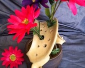 Ceramic Wild Flower Vase inSun Yellow  and Black Mountain
